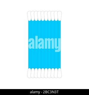 Set di cuscinetti auricolari. Pulizia cera per orecchie. Illustrazione vettoriale Illustrazione Vettoriale