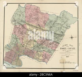 Mappa di Essex County, New Jersey Foto Stock