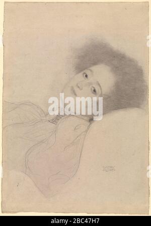 Gustav Klimt (austriaco - Ritratto di una giovane donna Reclining Foto Stock