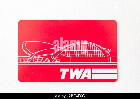 TWA Hotel Key Card, aeroporto JFK Foto Stock