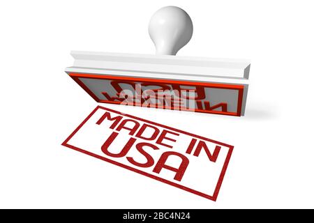 Timbro in gomma 3D - fabbricato negli Stati Uniti Foto Stock