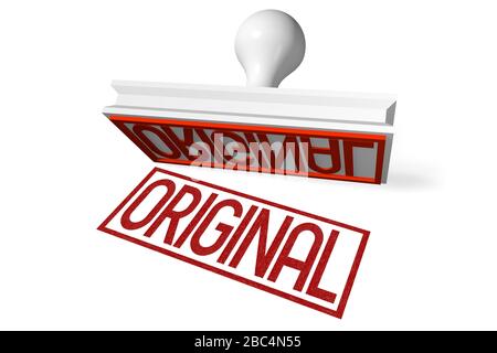 Timbro in gomma 3D - originale Foto Stock