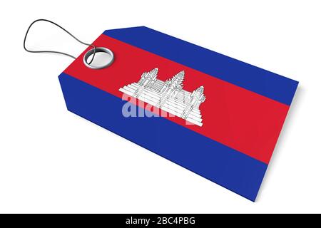 Prezzo 3D tag, prodotto fatto in Cambogia Foto Stock