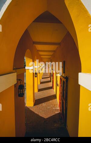 vista prospettica delle volte di cartagena colombia Foto Stock