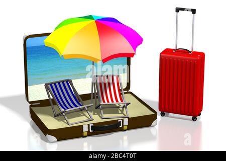 3D concetto di vacanza - illustrazione Foto Stock