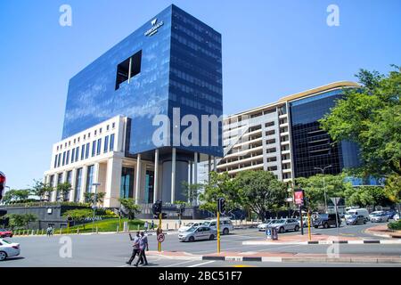 Johannesburg, Sudafrica, 31 gennaio - 2020: Centro città con uffici aziendali. Foto Stock
