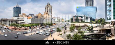 Johannesburg, Sudafrica 18 febbraio - 2020: Vista panoramica del quartiere centrale degli affari Foto Stock