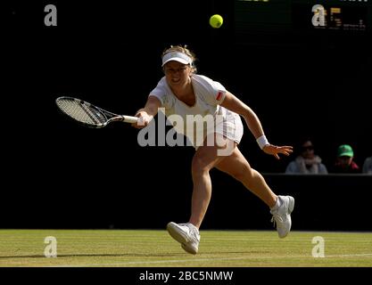 Kim Clijsters belga in azione contro vera Zvonareva russa Foto Stock