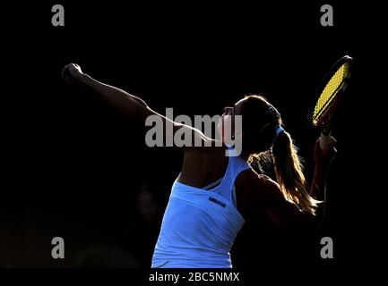 Camila Giorgi in Italia in azione contro Nadia Petrova in Russia Foto Stock