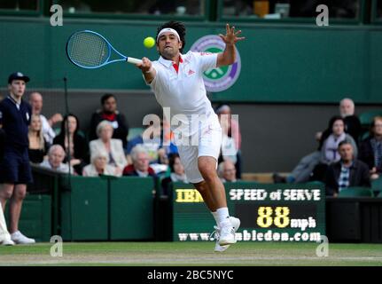 Marcos Baghdatis di Cipro in azione contro Andy Murray della Gran Bretagna Foto Stock