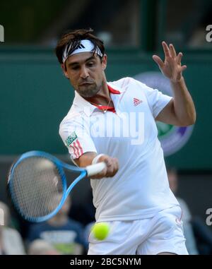 Marcos Baghdatis di Cipro in azione contro Andy Murray della Gran Bretagna Foto Stock