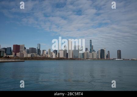 Vista del centro di Chicago, la terza città più popolata degli Stati Uniti. Foto Stock