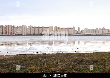 Panaroma di periferia, neibourhood a Sain Petersbourg Foto Stock