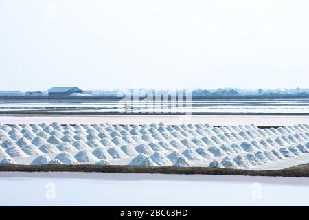 Un sacco di sale nel campo di sale a Samut sakhon , Thailandia Foto Stock