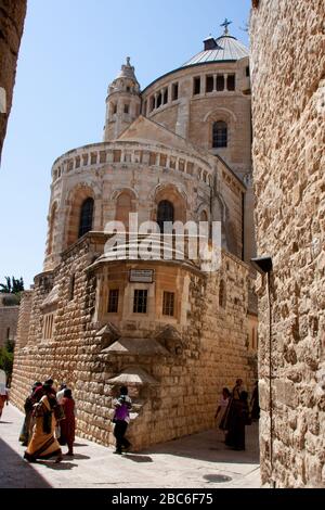 Israele, Gerusalemme, l'Abbazia di Santa Maria Sion (Abbazia di Dormizione) è un'abbazia benedettina di Gerusalemme sul Monte Sion appena fuori le mura della città vecchia nea Foto Stock