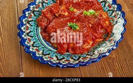 Ambulthiyal - Sri Lanka dolce e agrodolce di pesce curry Foto Stock