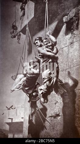 Fuggitivi fuga dall'assedio di Atene (87-86AC) di Lucius Cornelius Sulla. Woodburytype Foto di Pittura di Léon Glaize (1842-1932) Foto Stock