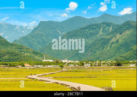 Cielo Road, paesaggio di Chishang, Taitung Foto Stock