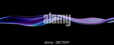 Rendering 3d astratto, superficie liquida, linea ondulata, design moderno dello sfondo Foto Stock