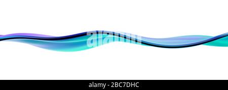 Rendering 3d astratto, superficie liquida, linea ondulata, design moderno dello sfondo Foto Stock