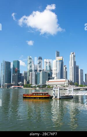 Grattacieli del centro citta' dall'Esplanade, il quartiere Centrale degli Affari (CBD), il centro citta', l'area Centrale, Singapore Foto Stock