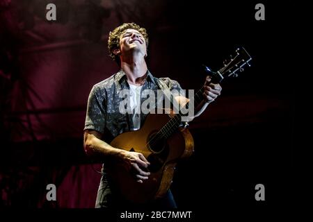 Skanderborg, Danimarca. 09th, agosto 2018. La cantante e cantautrice canadese Shawn Mendes si esibisce in un concerto dal vivo durante il festival musicale danese SmukFest 2018. (Photo credit: Gonzales Photo - Lasse Lagoni). Foto Stock