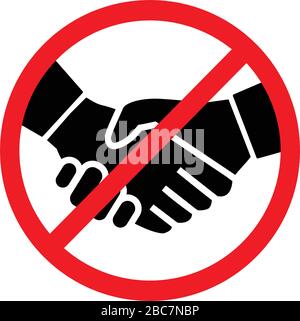 Nessuna immagine vettoriale icona handshake nessuna collaborazione isolata su bianco Illustrazione Vettoriale
