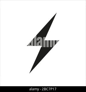 Simbolo icona Flash Design semplice su bianco Illustrazione Vettoriale