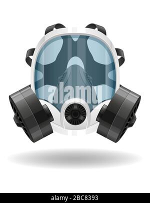 maschera respiratoria respiratore per la protezione contro malattie e infezioni trasmesse da goccioline aeree arrestare l'illustrazione del vettore virale isolato su p. Illustrazione Vettoriale
