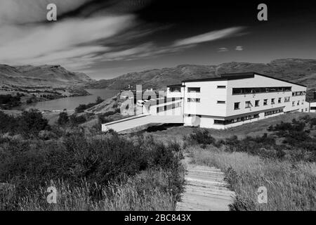 L'Explora Patagonia Hotel Salto Chico, Lago Pehoe, Torres de Paine, regione Magallanes, Patagonia, Cile Foto Stock