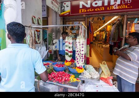 Il Flower Stall indiano in Little India è un distretto di Singapore Foto Stock