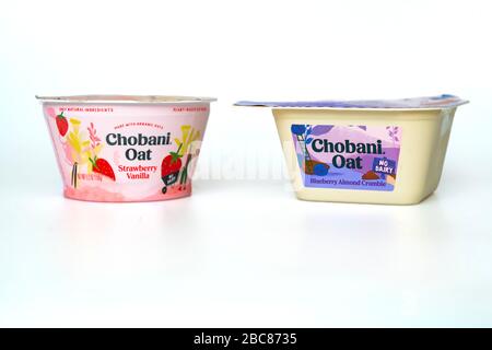 Chobani OAT pianta a base di yogurt non lattiero-caseario cibo stile Foto Stock