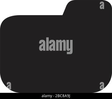 Icona cartella silhouette nera isolata su sfondo bianco per la progettazione di siti web Illustrazione Vettoriale