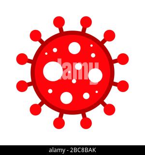Wuhan Corona Virus, Covid-19, nCOV, MERS-cov romanzo Coronavirus Cell Stamp. Vettore Rosso Covid 19. Simbolo o cartello di avvertenza epidemia, etichetta della zona di rischio. Illustrazione Vettoriale
