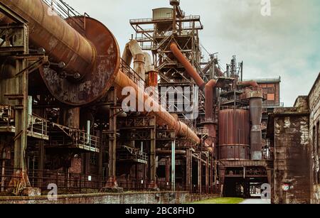 Parco paesaggistico Duisburg Nord cultura industriale Germania Ruhr area Foto Stock