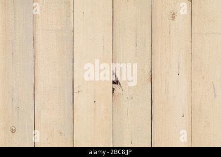 Primo piano di parete rustica crema fatta di vecchi tavole di legno tessitura. Rustica tavola texture sfondo modello per il tuo design. Foto Stock