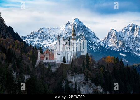 Il Castello di Neuschwanstein, Baviera, Germania, Europa Foto Stock