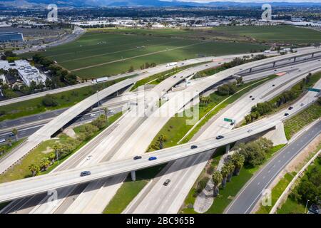 Vista aerea dello svincolo dell'autostrada El Toro Y Foto Stock