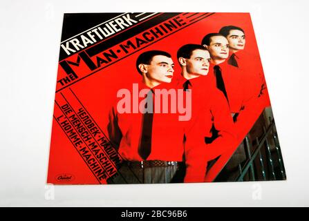 Kraftwerk il disco LP in vinile Man Machine Foto Stock