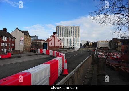 Il cavalcavia di Churchill Way a Liverpool costruito negli anni '60 ha dovuto essere demolito a causa di difetti strutturali troppo costosi da riparare. Foto Stock