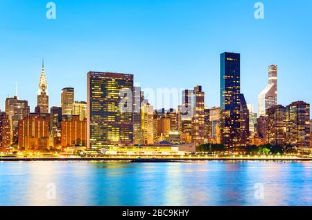 New York Skyline United Nations Building East River Foto Stock