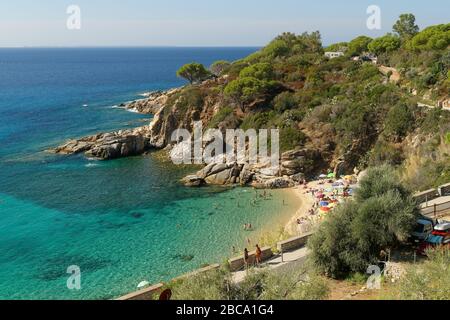 Spiaggia di Cavoli, Isola d'Elba, Parco Nazionale dell'Arcipelago Toscano, Provincia di Livorno, Toscana, Italia Foto Stock