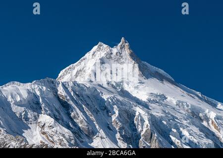 Veduta del Manaslu (8,156 m) in Nepal Foto Stock