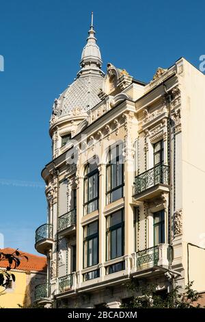 Spagna, Asturie, Llanes, edificio in stile Liberty Foto Stock