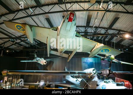 Svezia, Sud-Est Svezia, Linkoping, Museo Flygvapen, Museo dell'aeronautica svedese, aereo 1950s-era con US costruito TP-47 Consolidated PBY-5A Catalina s. Foto Stock