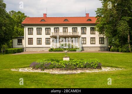 Svezia, Varmland, Karlskoga, Bjorkholm, la casa dell'inventore Alfred Nobel, esterni Foto Stock