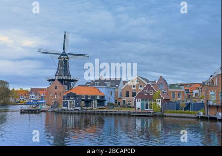 Una splendida vista sulla città di Haarlem ad Amsterdam, Paesi Bassi Foto Stock