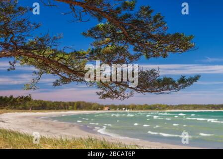 Svezia, Faro Island, Fifang, Vista Sulla Baia Di Ajkesvik Foto Stock