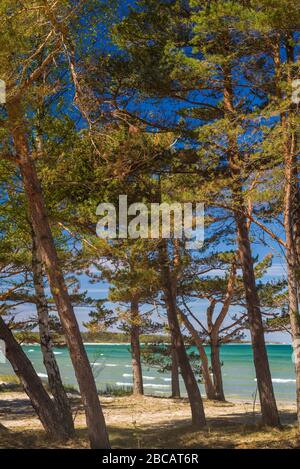 Svezia, Faro Island, Fifang, Vista Sulla Baia Di Ajkesvik Foto Stock