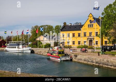 Svezia, Sud-Est Svezia, Lago Vattern Area, Motala, Vista Sulla Città Foto Stock